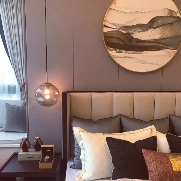 Modern Pendant Lamps Led Glass Ball New Designer Nordic Suspension Hanging Indoor Decor Restaurant Hallway Lighting Gray Light - Image 3