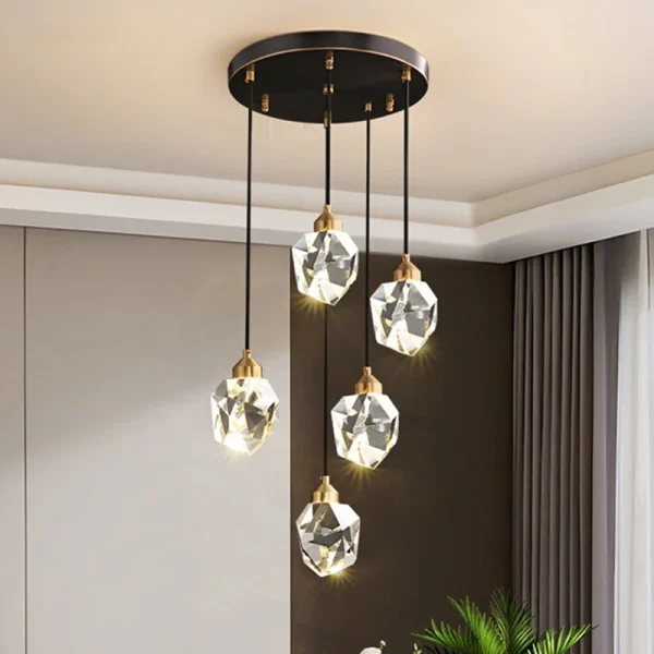 Modern Crystal stair chandelier lights indoor lighting Ceiling lamp hanging light led Chandeliers for living room indoor lightin